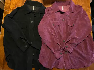 Ladies Oversized Small Corduroy Shackets, View more