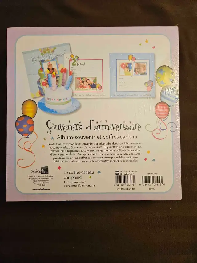 Priced to sell! Birthday memory box, album and hat (French) -$15 in Holiday, Event & Seasonal in Ottawa - Image 3