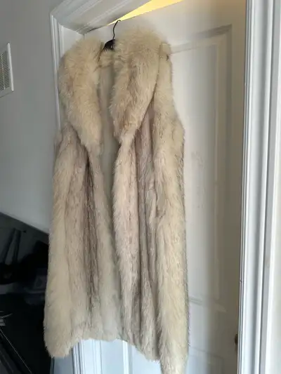 ladies full length fox fur vest., View more