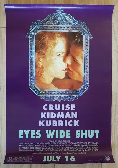 Eyes Wide Shut, 1999, Original Movie Poster, Double Sided, Kubrick, Cruise, Kidman 27” x 40” Good pr...