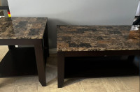 One coffee table and two end pieces