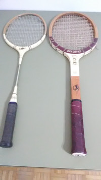 Vintage Badminton and Tennis Racquets at $20.00 each