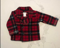 New Size 6-12 months Plaid Fleece Jacket / Sweater