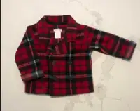 New Size 6-12 months Plaid Fleece Jacket / Sweater