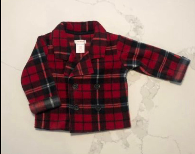 New Size 6-12 months Plaid Fleece Jacket / Sweater in Clothing - 9-12 Months in Saskatoon