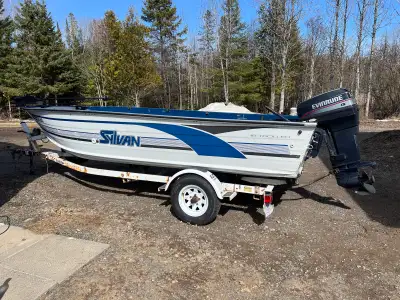1996. 16’ Sylvan. 40 Hp Evinrude. Runs amazing. Two anchors. 55lb trolling motor with foot pedal. Li...