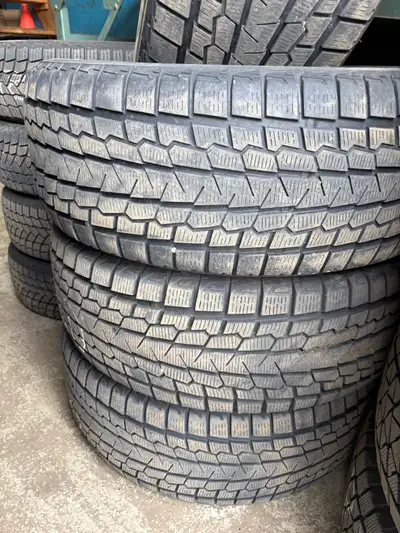 I'm offering a set of four Yokohama 255 60 18 winter tires, perfect for safe driving in snowy condit...