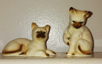 2 Vintage Porcelain Siamese Cat Figurines