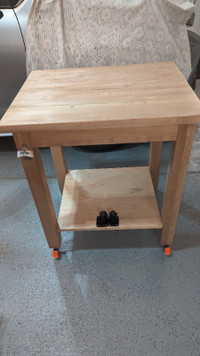 NEW, ASH WOOD, UTILITY TABLE with SHELF.