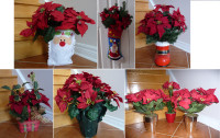 Variety of Artificial Poinsettias - 6 Available