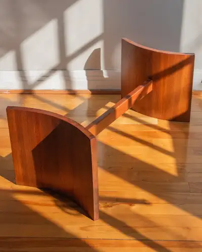 Custom teak coffee table base - 33.5 x 15.25 x 14.5", View more