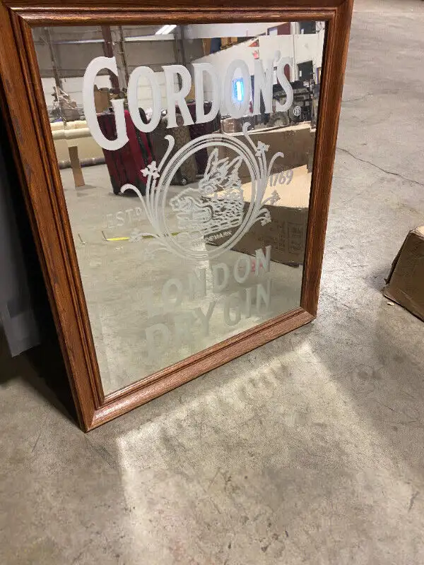 Vintage Gordon's  London    Dry Gin Advertising Mirror in Arts & Collectibles in Calgary - Image 5