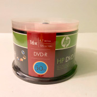 50 Pack HP DVD R Disc 16x 4.7 GB Data 120min Video DVD Disc