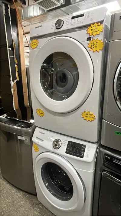 Samsung White 27” Stackable Washer and Dryer Set, View more