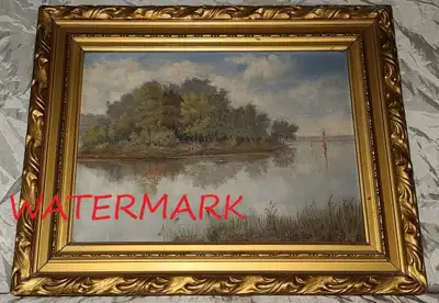 ORIGINAL CANADIAN OIL PAINTING, TORONTO LABEL, 1885, View more
