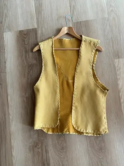 Leather Cowhide handmade vest, View more