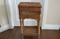 Wicker Sewing Stand: antique, vintage, old storage and decor
