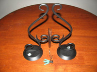 PartyLite Black Wrought Iron Metal Wall Sconce