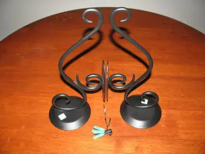 PartyLite Black Wrought Iron Metal Wall Sconce, View more