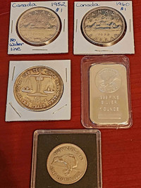 Silver coin and bar lot