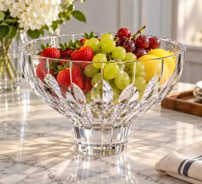 Large Heavy Solid Crystal Serving Bowl – 10" Diameter, View more