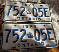 1972 Ontario licence plate metal bureau plaque 72 hot rod car 2b