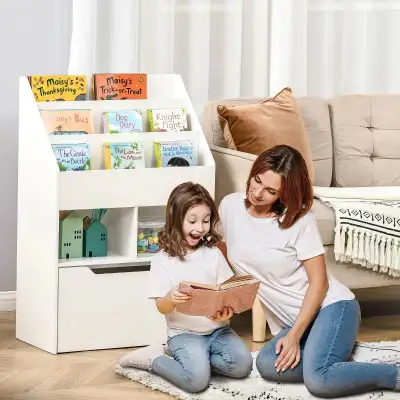 Kids Bookcase Multi-Shelf Rack Organizer with Storage Drawer, View more