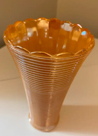 Vintage Fire King Peach Lusterware Vase