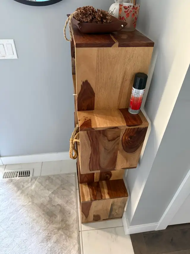 Real Acacia Wood Bookshelf As New! in Bookcases & Shelving Units in Edmonton - Image 6