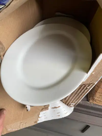40 White Oval china platters 