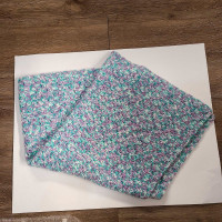 Purple and aqua crochet baby blanket 