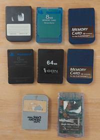 8 PS2 Memory Cards $20 for as is