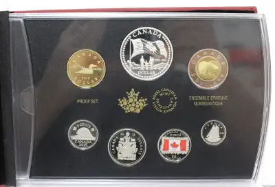 2015 CANADA PROOF SET MAPLE LEAF FLAG $1 SILVER-  50th Anniv., View more