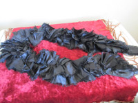 Silk ruffle scarf black plus a blue one -new
