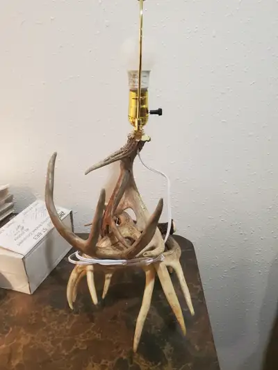 Deer antler lamp, View more