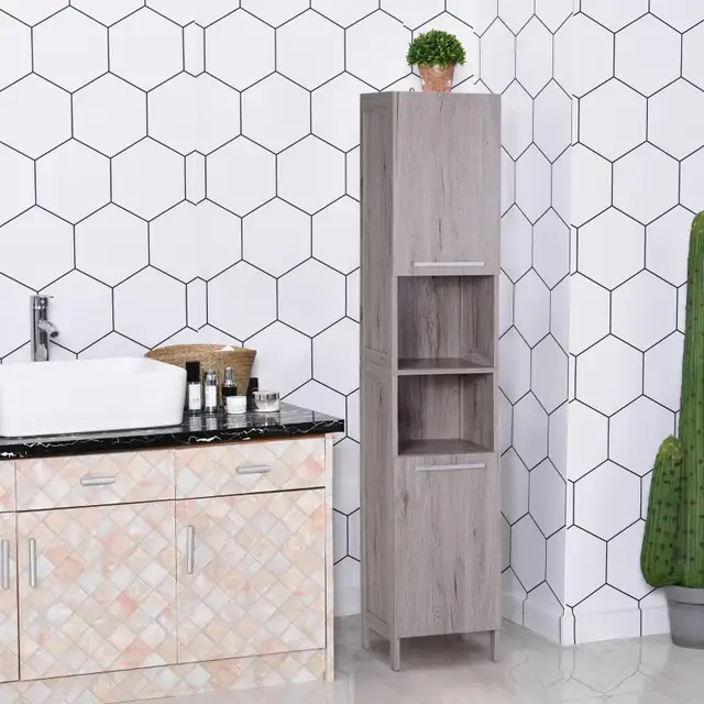 Wood grain 68" Storage Cabinet Organizer Tall Tower  in Bookcases & Shelving Units in Markham / York Region - Image 10