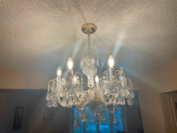 2 Faux Crystal Chandeliers, different sizes