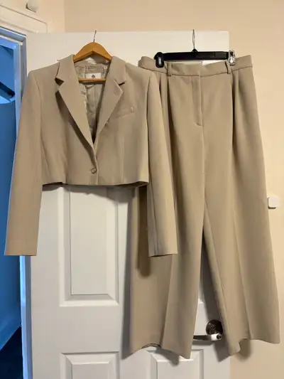 Aritzia Babaton cream/white pinstripe suit, 10/12, View more