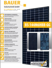 BAUER German PV bifacial mono solar panels 585W to 715W