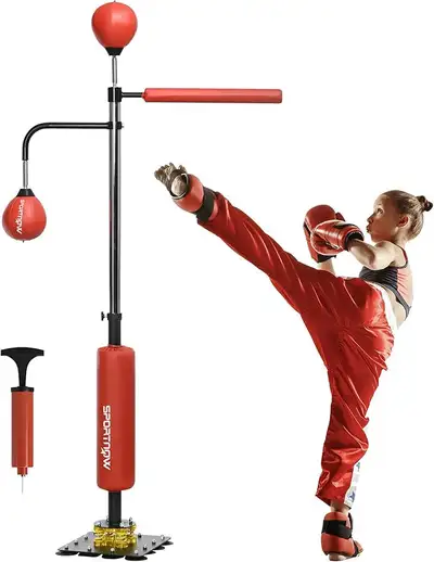 4'7"-6'8" Boxing Bag Stand with Speed Bag and Reaction Bag , View more