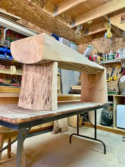 Banc Déco bois frêne fait avec chainsaw par artisant, View more