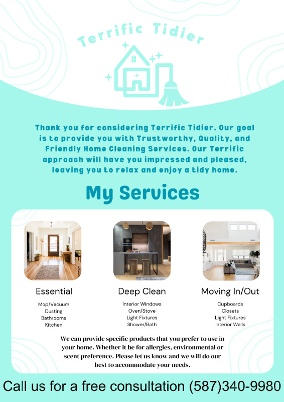 Terrific Tidier Cleaning Services in Cleaners & Cleaning in Edmonton