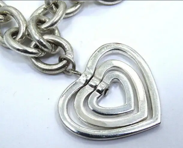 JLO JENNIFER LOPEZ Rhinestone HEART Charm Tag Silver Plate in Jewellery & Watches in Calgary - Image 5