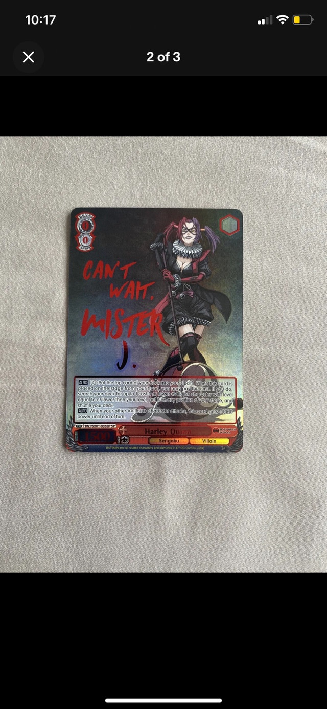 2019 Weiss Schwarz Harley Quinn Red Stamp  #036 BNJ/SX01 036SP S in Arts & Collectibles in La Ronge - Image 2