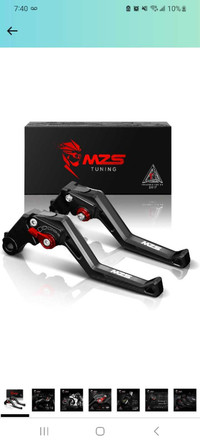 MZS Clutch Brake Levers Short Adjustment Square CNC Black Compat