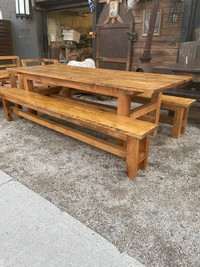 Dining table with matching bench 6 ft long $850.00
