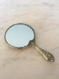 Vintage R. Silver Hand Vanity Mirror