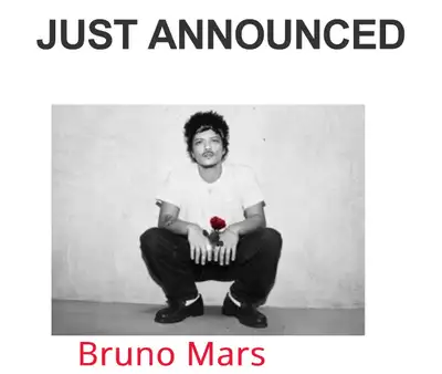 BRUNO MARS TICKETS FLOOR SEATS!!  $900 PAIR B6 Section, View more