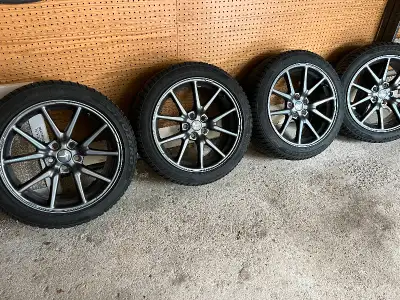 The package is Tesla model 3 original winter tires/rims. Includes: 4 Tesla models 3 winter tires, on...