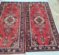A twin pair of vintage authentic Persian/Iran rugs, like new